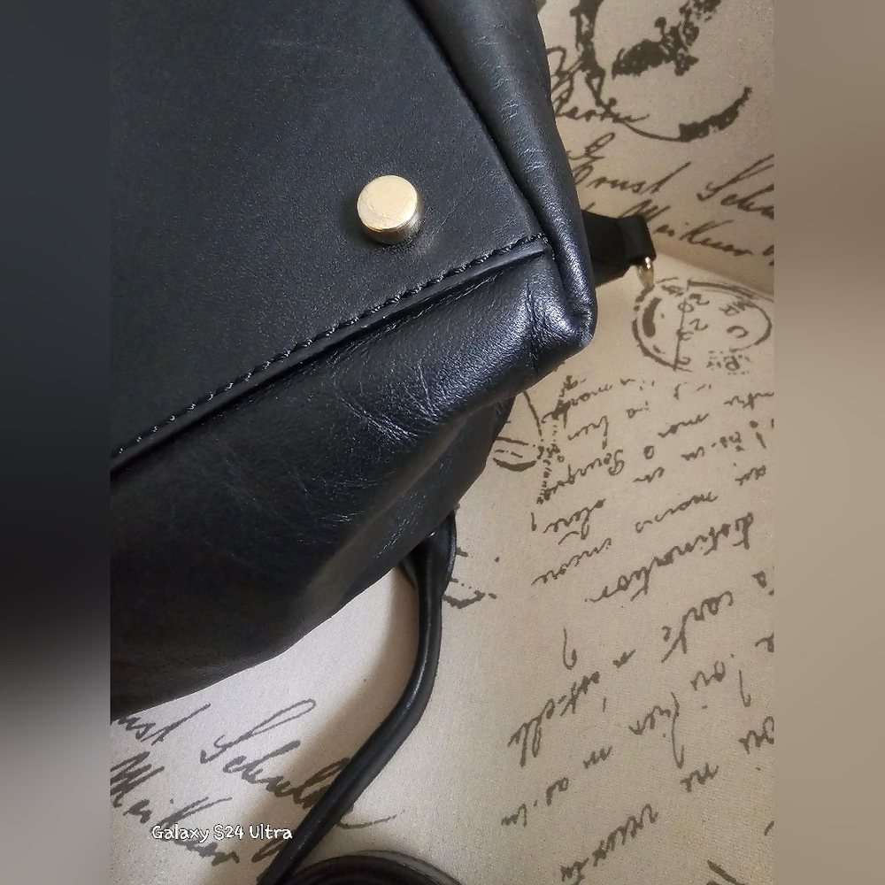 Kate Spade ♠️ Hampton Road Janie Blk Smooth/Patent Leather Slouch Satchel EUC - Picture 10 of 17